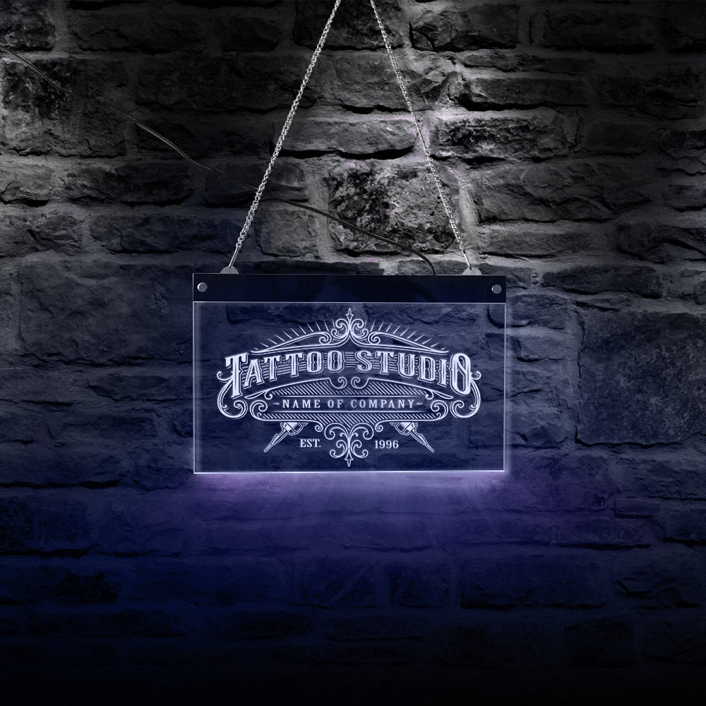 Tattoo Studio LED Neon Wall Sign With Lighting Changes