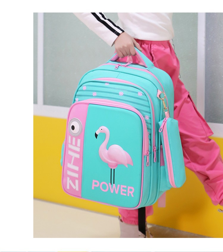 Cartoon 3D Flamingo Shark School Bag Backpack For Girls Boys