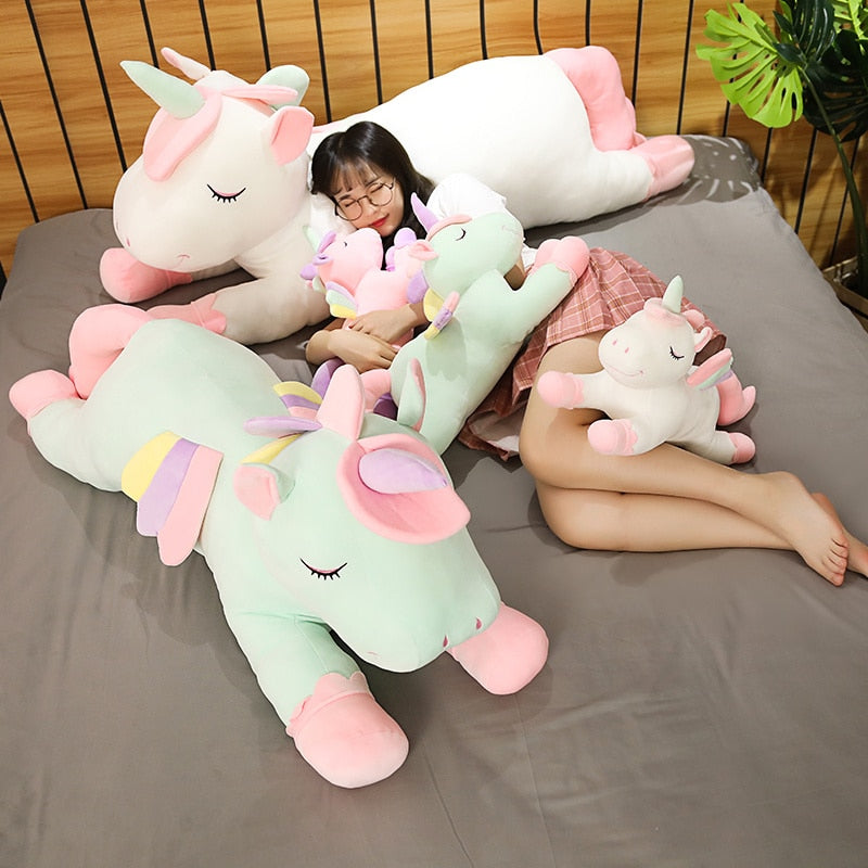 Extra Large Colorful Unicorn Super Soft Stuffed Plush Pillow Dolls