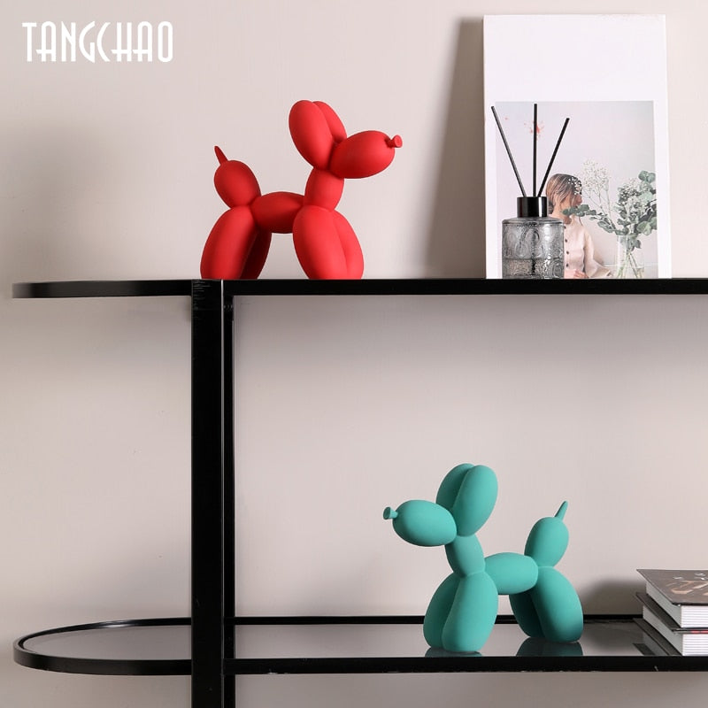 Modern Balloon Dog Resin 18cm Figurine Sculpture Interior Home Decoration