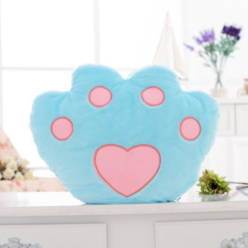 Cute Bear Cat Paw Shape LED Glowing Light Soft Plush Stuffed Pillow Doll