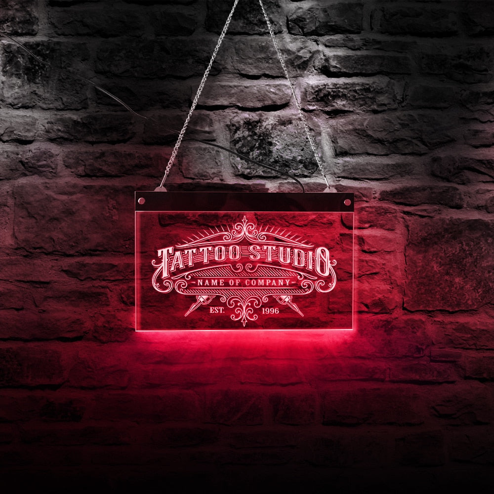 Tattoo Studio LED Neon Wall Sign With Lighting Changes