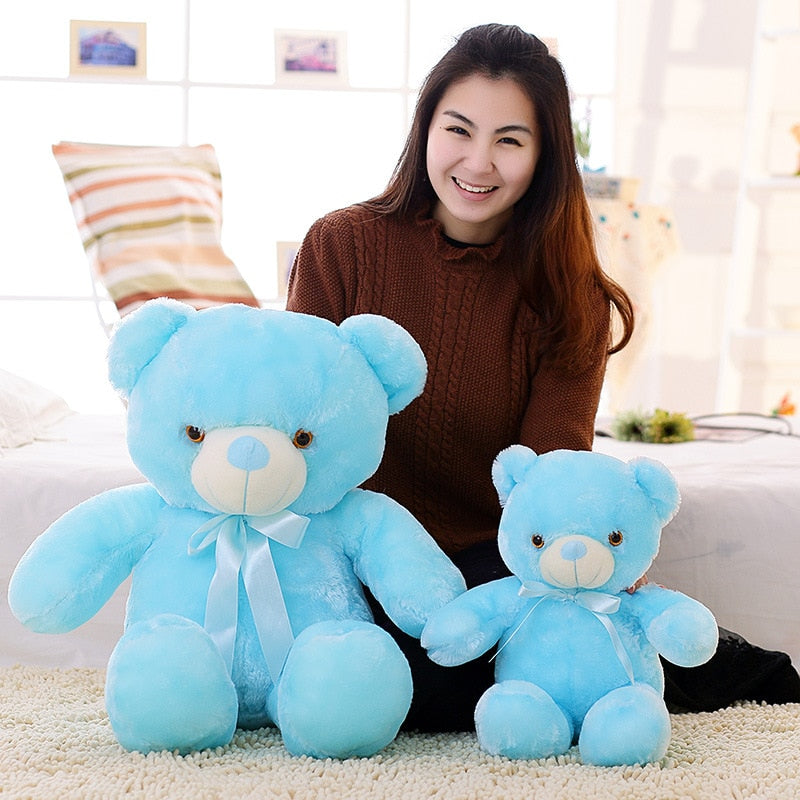 Cute Teddy Bear LED Glowing Light Soft Plush Stuffed Pillow Doll Toy