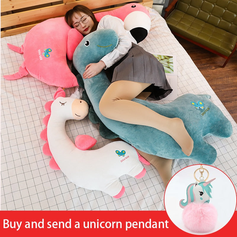 Giant Unicorn Dinosaur Flamingo Toy Stuffed Doll Pillows Gift