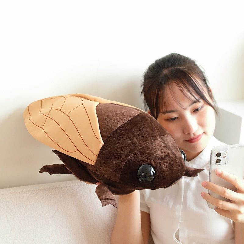 Cute Lifelike Simulation Trees Cicada Insect Plush Doll