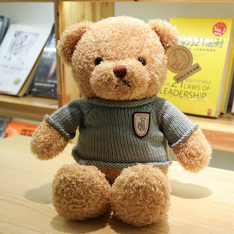 Cute Teddy Bears in Hoodie Jumpuit Stuffed Plush Doll Gift