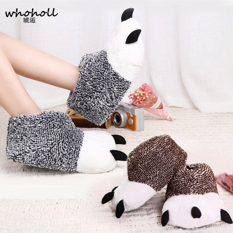 Giant Panda Bear Paw Warm Plush Slippers