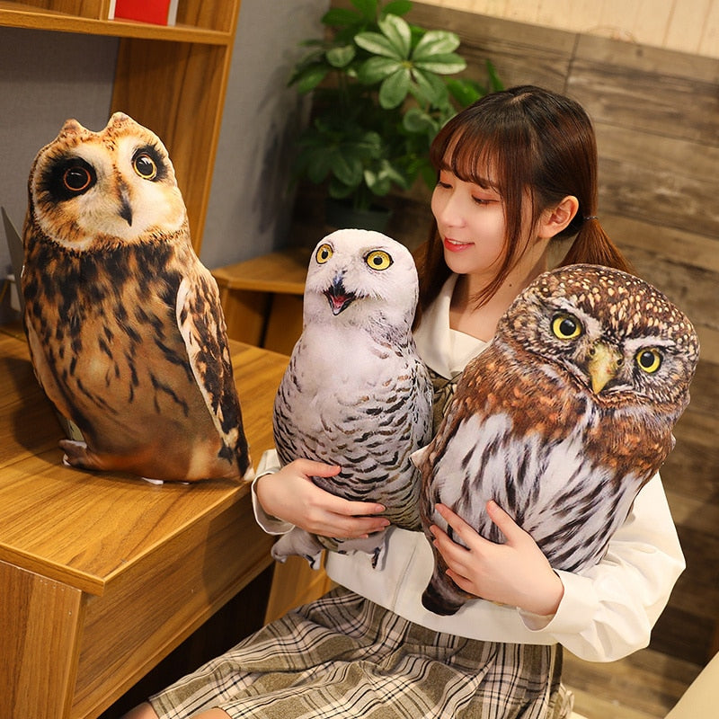 Real Life Simulation Owl Eagle Bird Stuffed Plush Pillow Doll