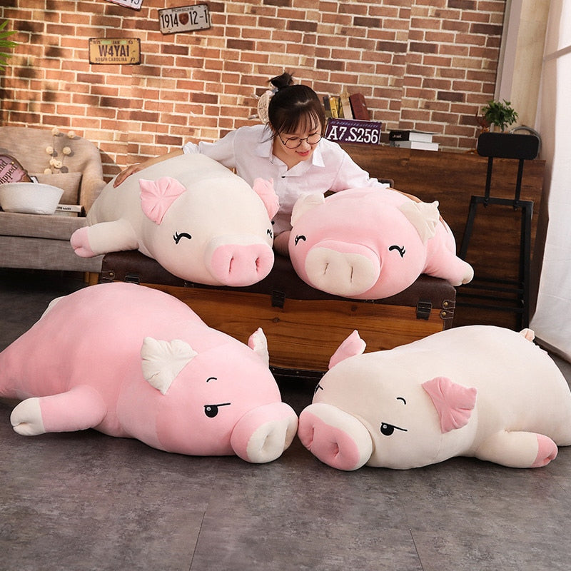 Lovely Pink Pig Down Soft Plush Cotton Stuffed Doll Pillow