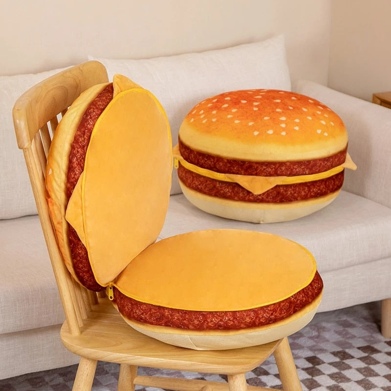 Cheese Burger Hamburger Stuffed Plush Throw Pillows Cushion Doll