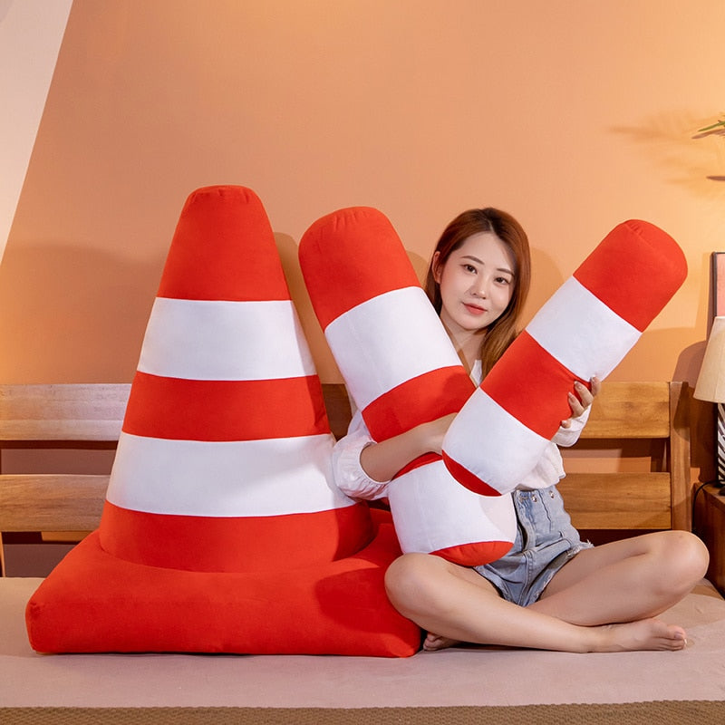 Simulation Roadblock Traffic Cones Mini Stuffed Plush Pillow Doll