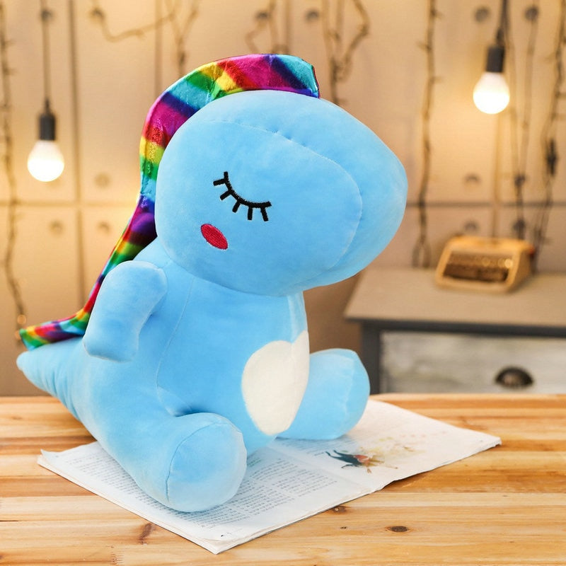 Lovely Rainbow Dinosaur Plush Stuffed Toy Doll
