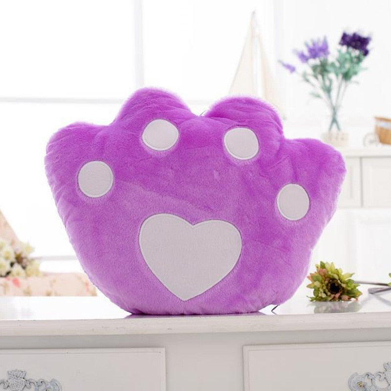 Cute Bear Cat Paw Shape LED Glowing Light Soft Plush Stuffed Pillow Doll