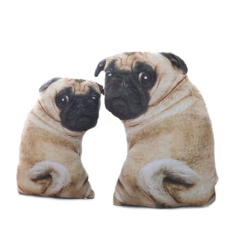 Lifelike Pug Dog Plush Toys Stuffed Pillow Dolls