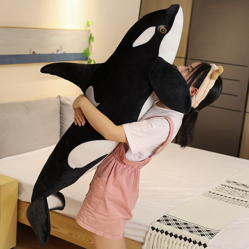 Cute Lifelike Orca Killer Whale Soft Plush Stuffed Pillow Doll Toy