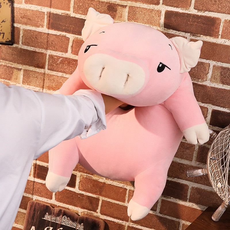 Lovely Pink Pig Down Soft Plush Cotton Stuffed Doll Pillow