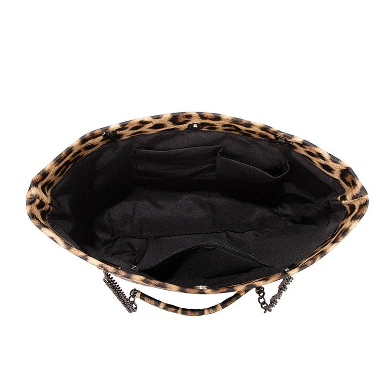 Casual Leopard/Snake Leather Large Capacity Tote Bags Shoulder Bags