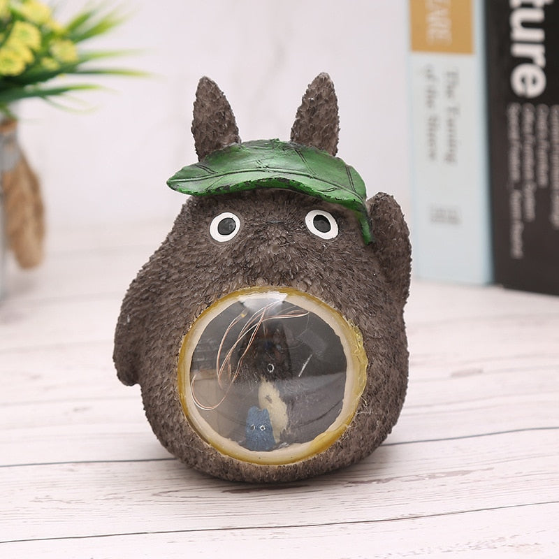 Cute Tororo Spirited Away LED Night Resin Figures Model Decor