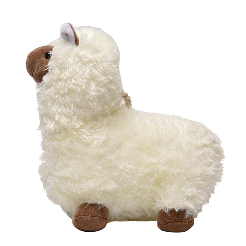 Lovely White Alpaca Plush Stuffed Purse Shoulder Bag