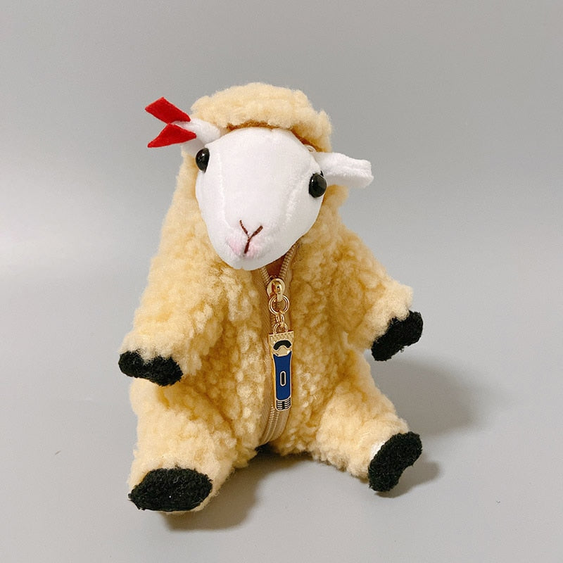 Removable Wool Sheep with Clothes Plush Stuffed Doll Toy