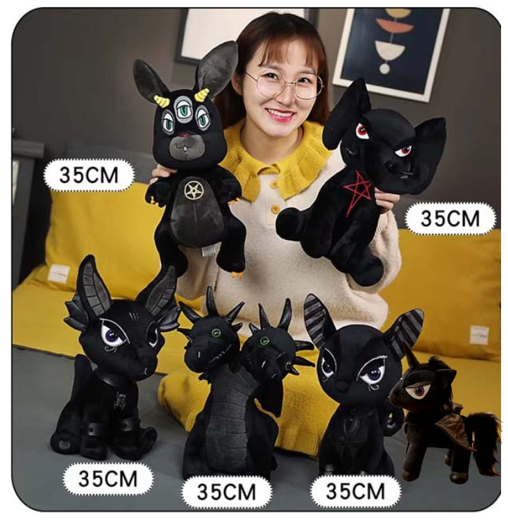 Cute Black Magic Pentacle Cthulu Baphomet Plush Stuffed Doll GIft