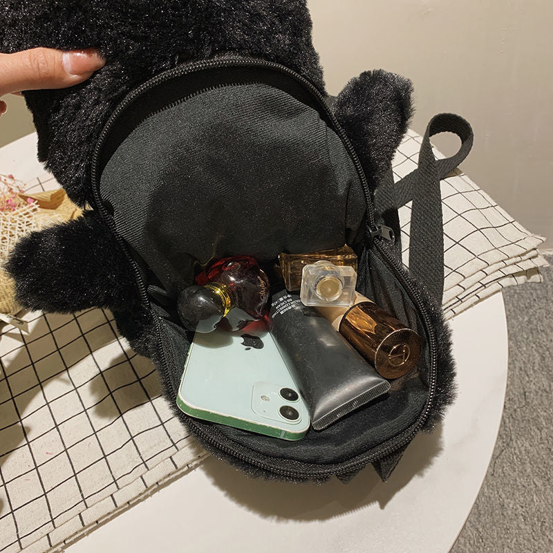 Cute Skull Cat Skeleton Shape Gothic Backpack Purse Bag