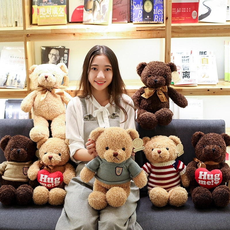 Cute Teddy Bears in Hoodie Jumpuit Stuffed Plush Doll Gift