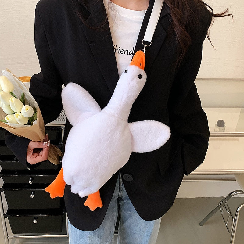 Cute Duck & Goose Shaped Soft Plush Purse Shoulder Bag