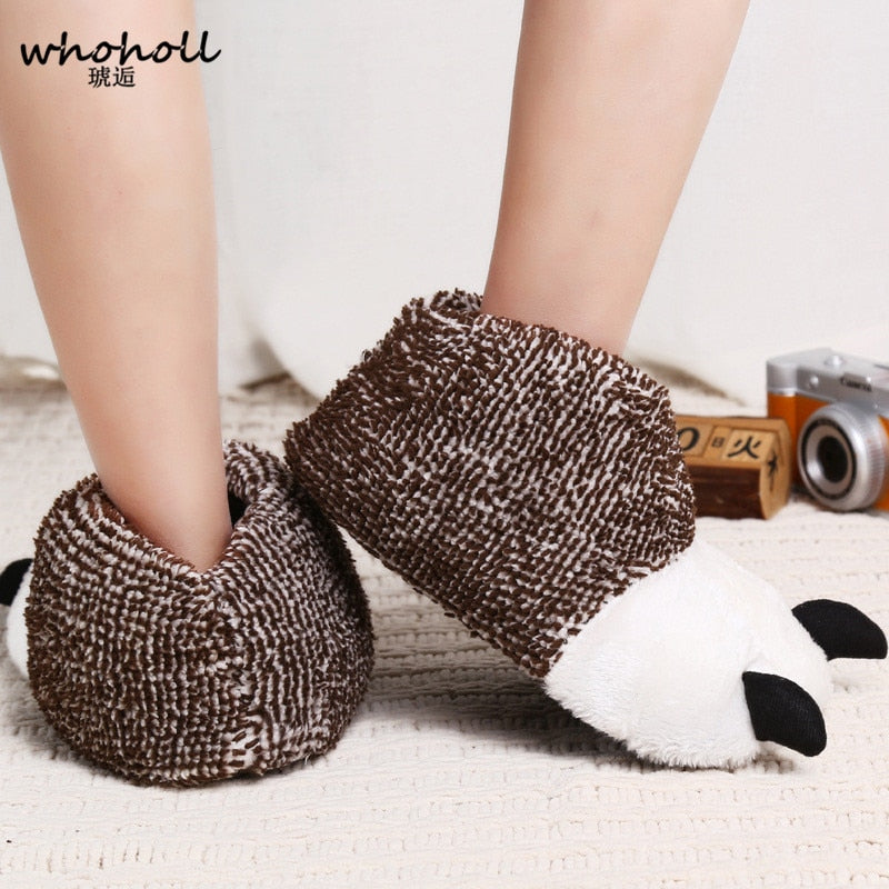 Giant Panda Bear Paw Warm Plush Slippers