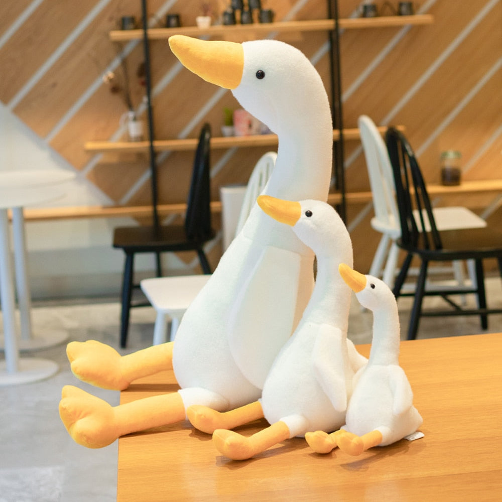 Lovely Duck Swan Fluffy Plush Stuffed Doll Huggable Pillow Gift