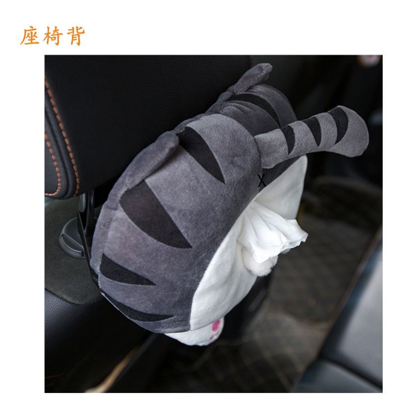 Cute Dog Cat Butt Plush Stuffed Cat Tissue Box with Strap