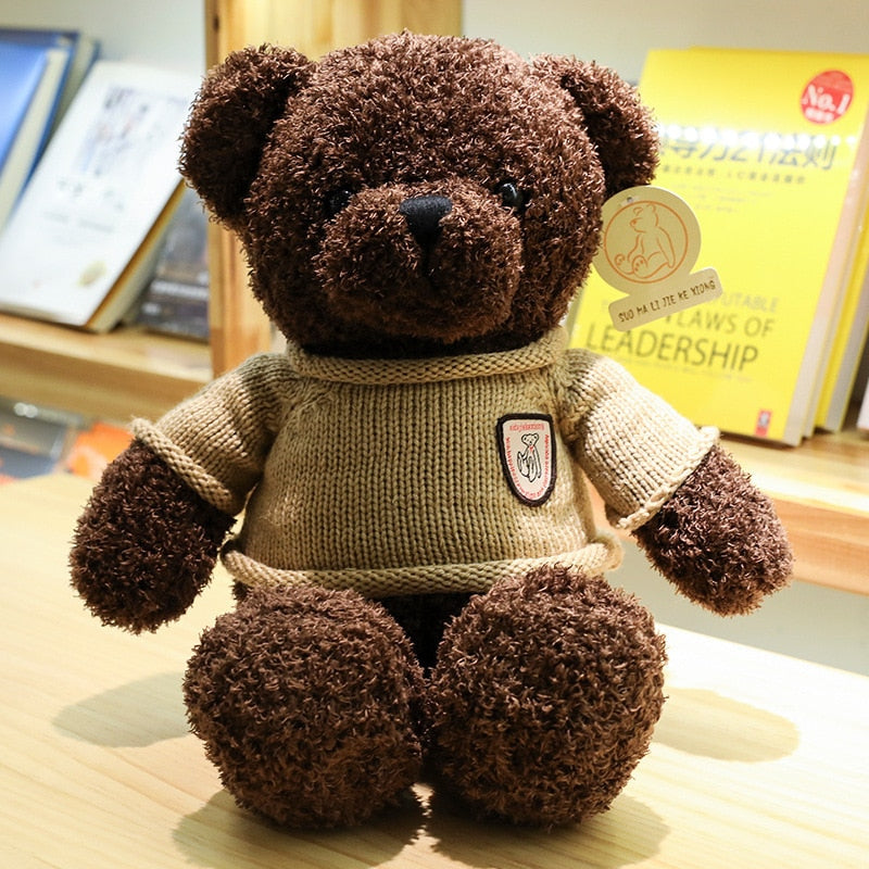 Cute Teddy Bears in Hoodie Jumpuit Stuffed Plush Doll Gift