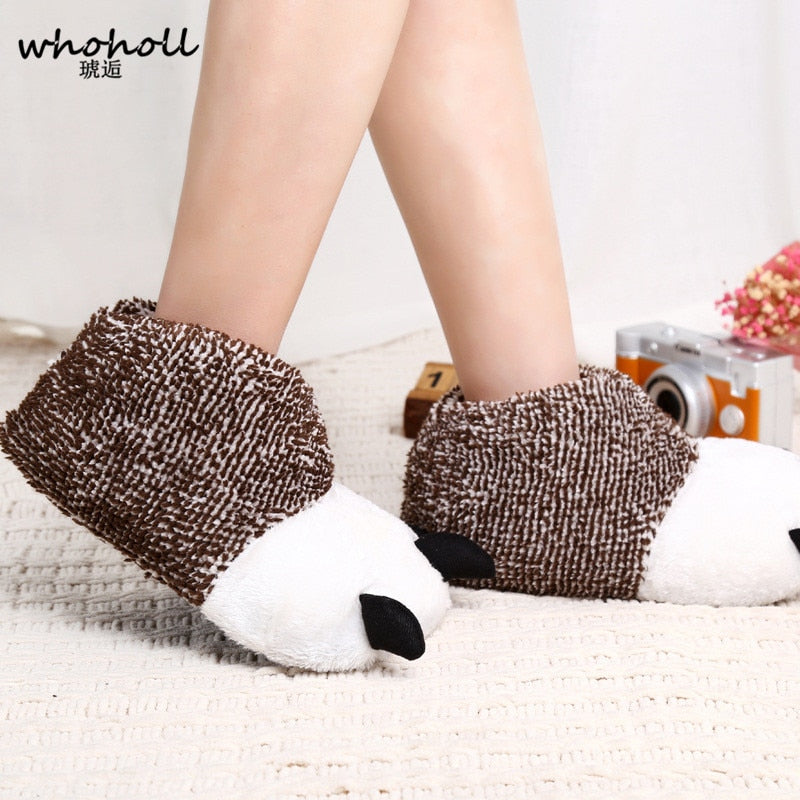 Giant Panda Bear Paw Warm Plush Slippers