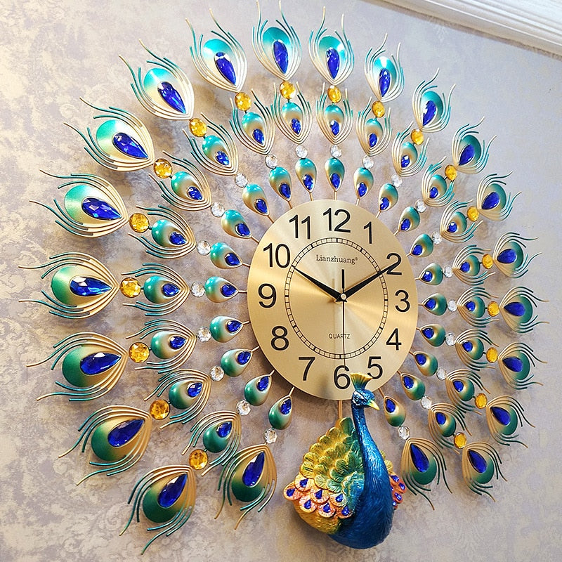 European Beautiful Peacock DIY Wall Clock