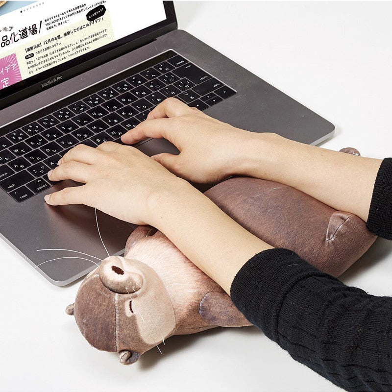 Cute Lying Otter Plush Stuffed Wrist Pad Pillow Pencil Case Doll Gift
