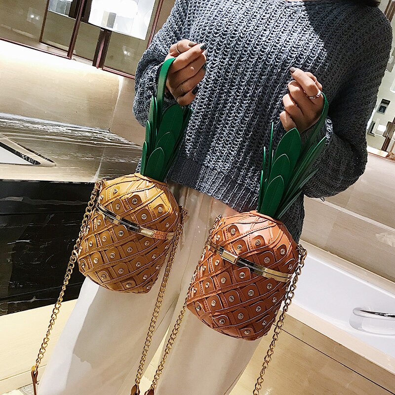 Pineapple Leather Purse Handbags Shoulder Bag