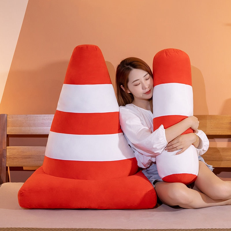 Simulation Roadblock Traffic Cones Mini Stuffed Plush Pillow Doll