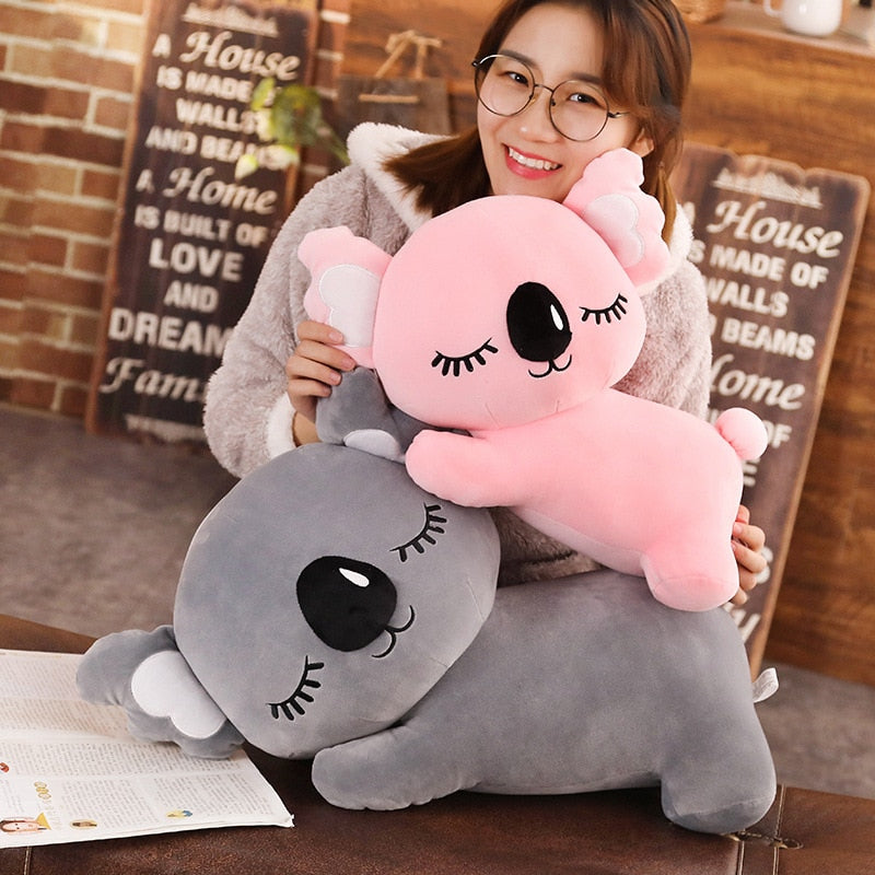 Large Cuddly Sleeping Koala Stuffed Plush Pillow Doll