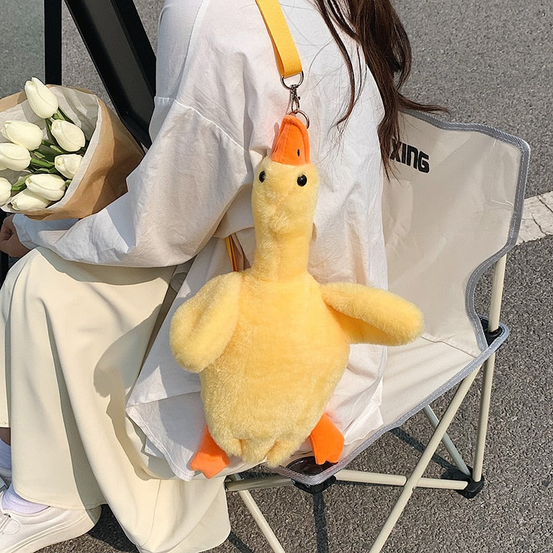 Cute Duck & Goose Shaped Soft Plush Purse Shoulder Bag