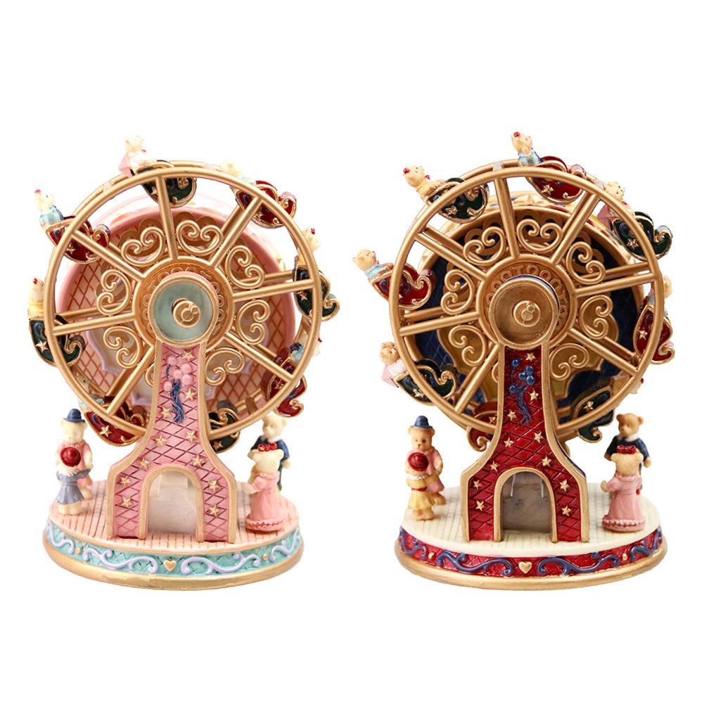 Rotating Ferris Wheel Resin Rotating Music Box Bear Music Box Christmas Gift Decoration