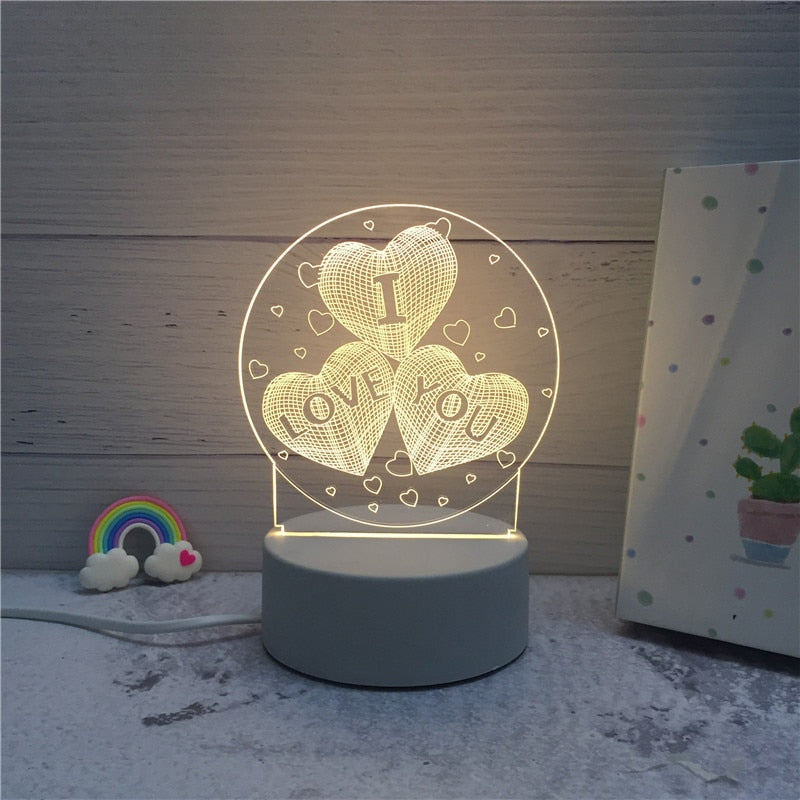Creative 3D Illusion LED Night Lights Lamp Home Decor