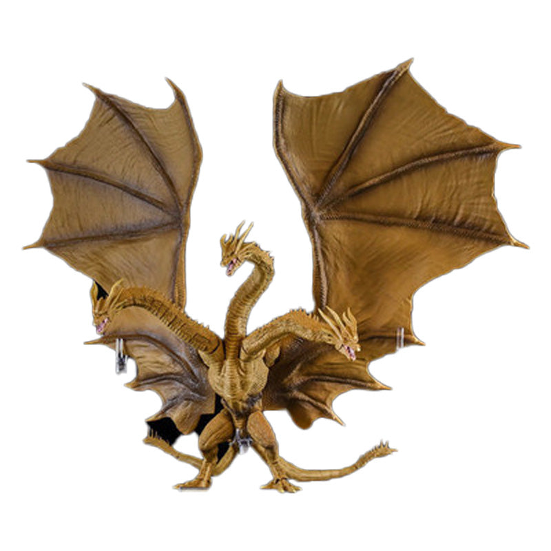 Gojira 3 Heads Golden Dragon King PVC Action Figure Collectible Model Toys