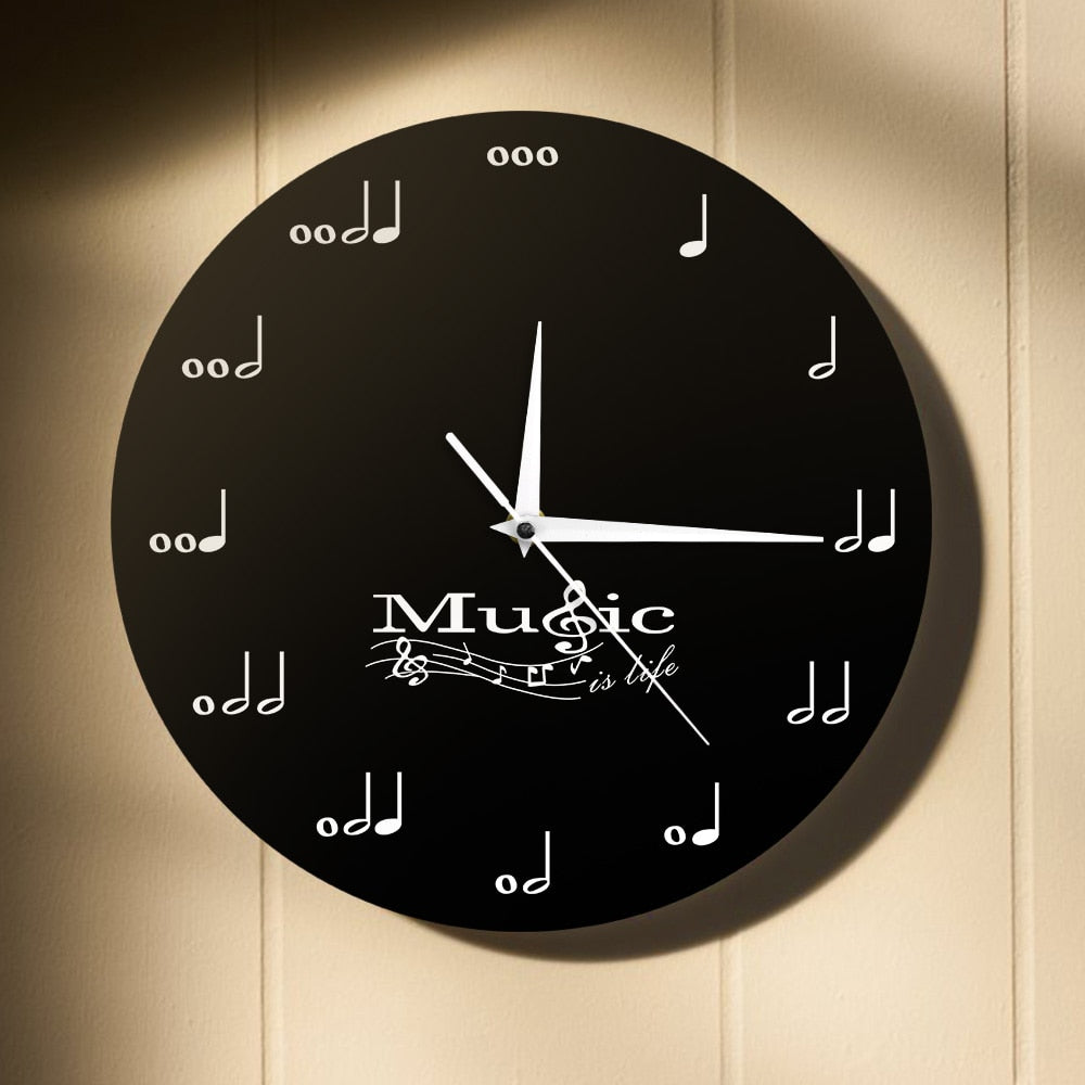 Music Is Life Musician Notes Wall Wall Clock