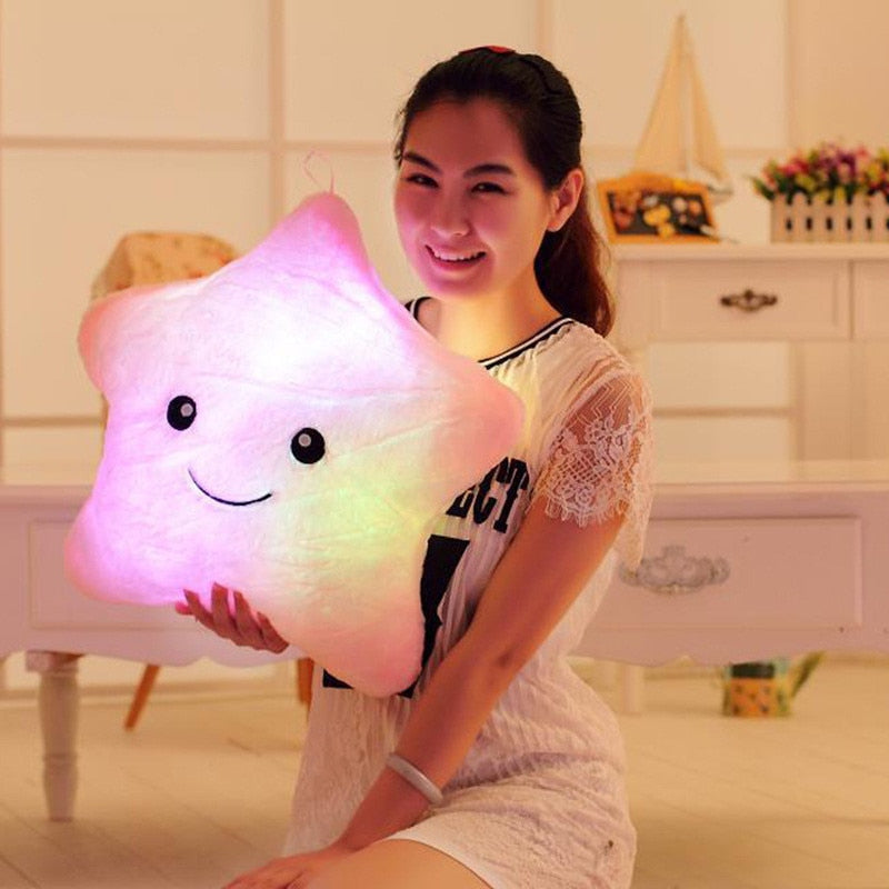 Star Shape LED Luminous Glowing Light Soft Plush Stuffed Pillow Doll