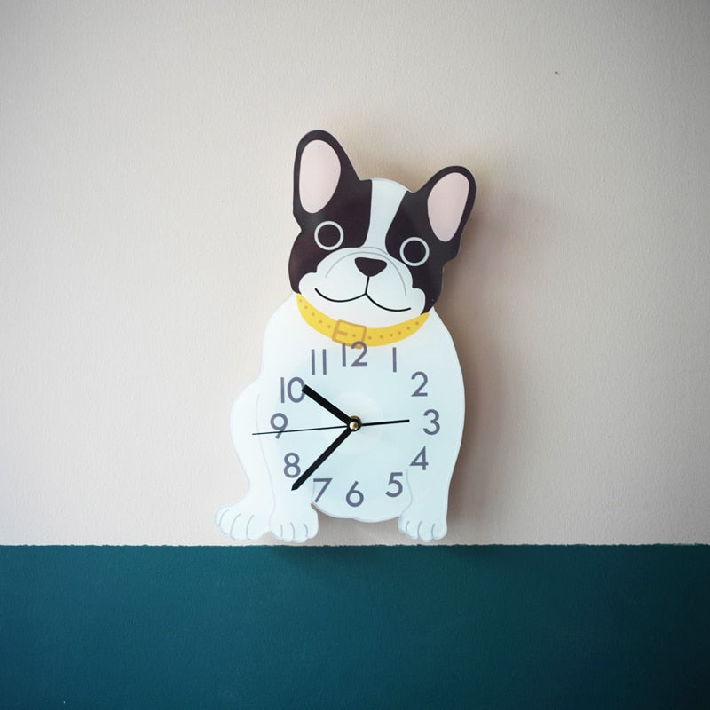 Lovely French Bulldog Children's Room Wall Clock