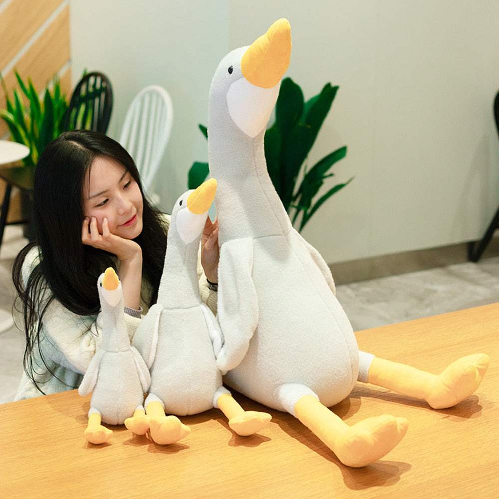 Lovely Duck Swan Fluffy Plush Stuffed Doll Huggable Pillow Gift