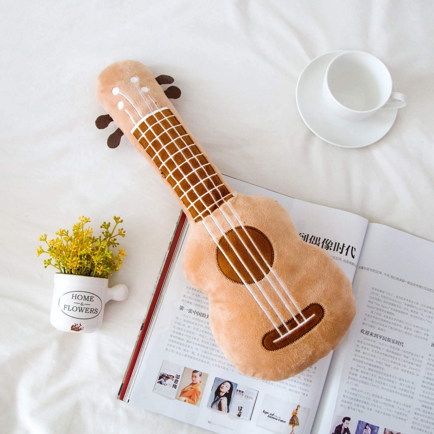 Cute 3D Guitar Plush Toy Soft Pillow Home Decor Pillows Gift