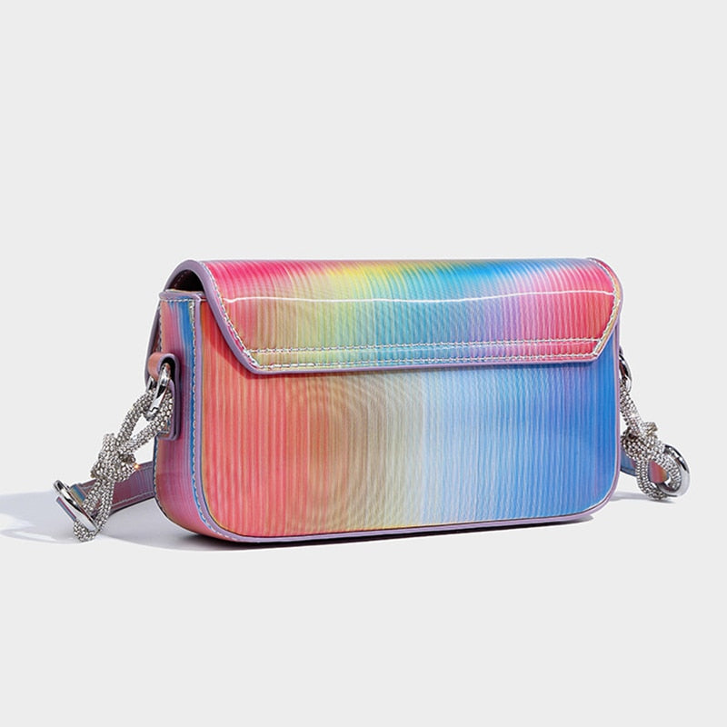 Colorful Laser Rainbow Mini Clutch Shoulder Bag Handbag