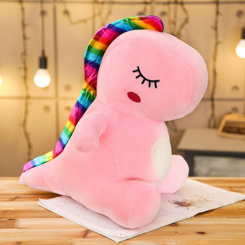 Lovely Rainbow Dinosaur Plush Stuffed Toy Doll