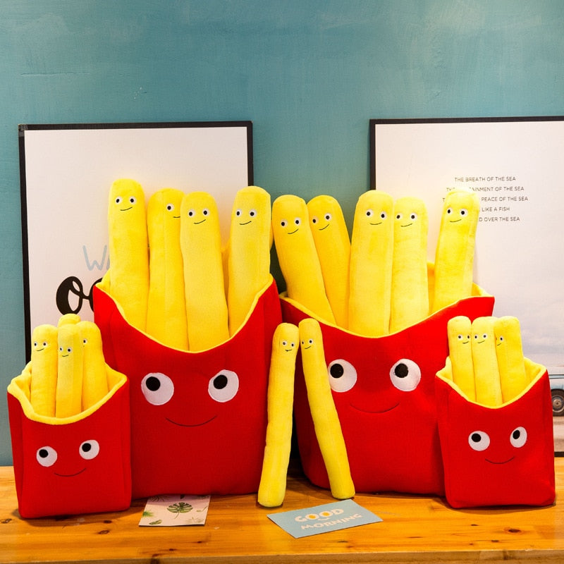 Funny Cartoon A Bag of French Fries Stuffed Plush Pillow Doll